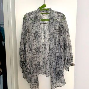 Sheer Printed Cardigan